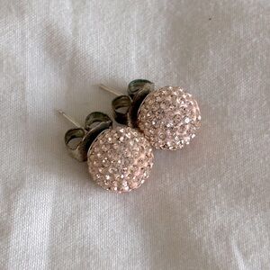 ✨ Hillberg & Berk Sparkle Ball Stud Earrings – Rose Gold, 10mm